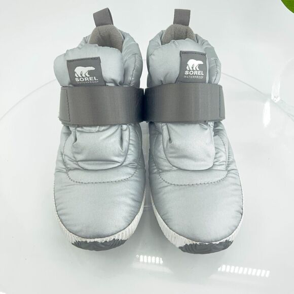 Sorel Women Size 8.5 Out N About Puffy Waterproof Bootie Shoe Silver Winter Boot - Picture 5 of 14